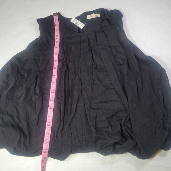 Madewell Womens Black Sleeveless Cotton Pleated Bubble Hem Top Size M - Picture 5 of 7